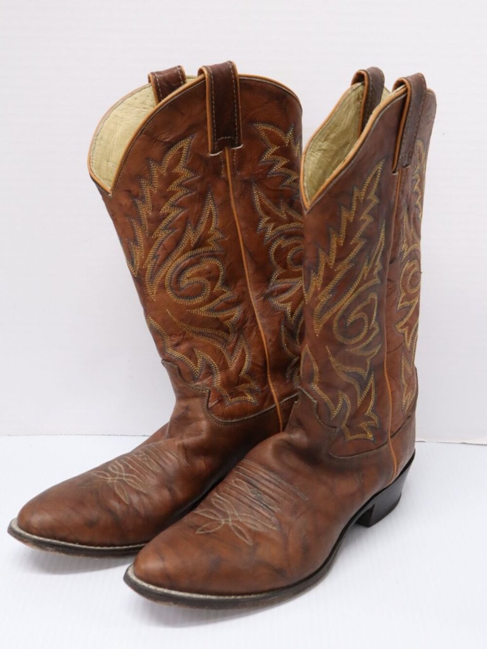 Justin Boots Mens 10.5 D Classic Western Brown Chestnut Marbled‎ Deerlite 1560